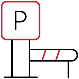 parking lot red and black icon