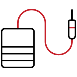 dedicate dequipment red and black icon